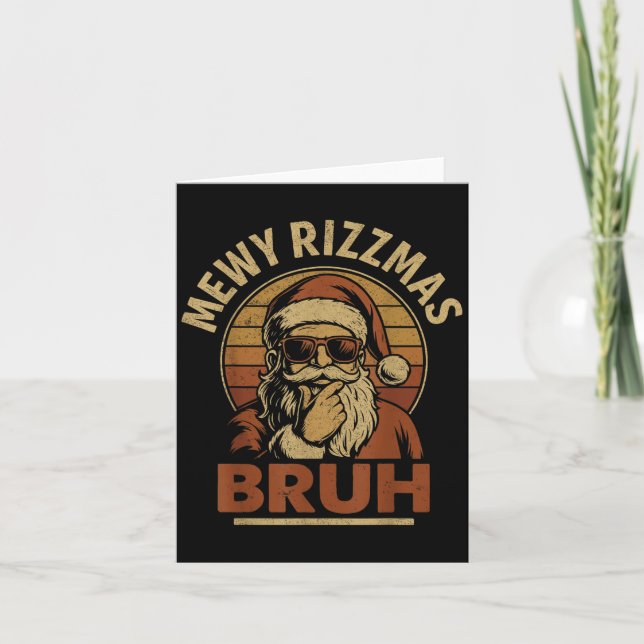Skibidi Rizzmas Shirt For Men, Rizzler Santa Mewy  Card (Front)