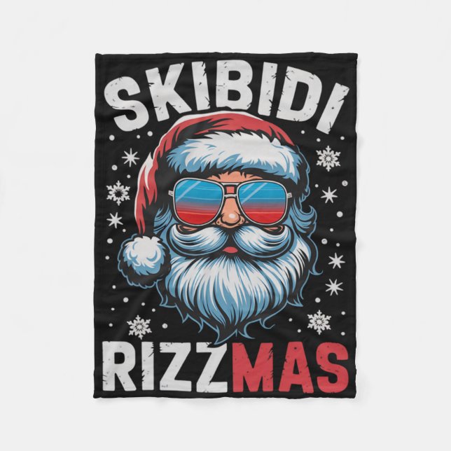 Skibidi Rizzmas Shirt Kids Men Women Christmas San Fleece Blanket (Front)