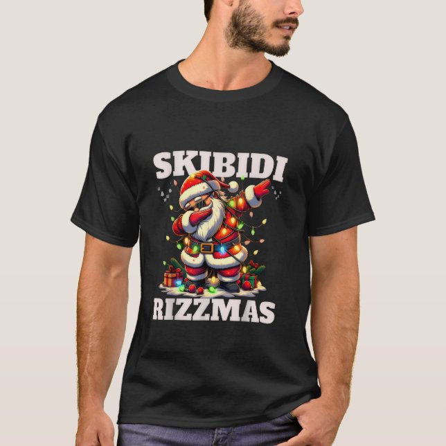 Skibidi Rizzmas T-Shirt Christmas Rizz Santa Claus (Front)