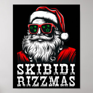 Skibidi Rizzmas Vintage Merry Christmas Santa Sigm Poster