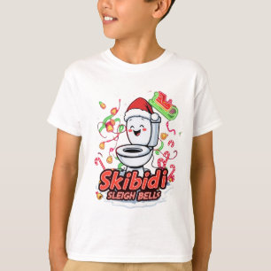  Skibidi Sleigh Bells gen Alpha meme Christmas T-Shirt