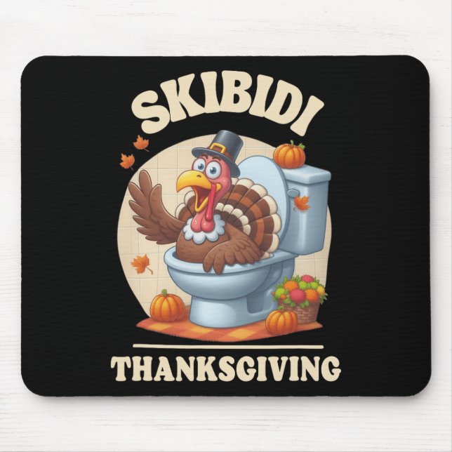 Skibidi Thanksgiving Funny Meme Skibidi Toilet Tur Mouse Mat (Front)