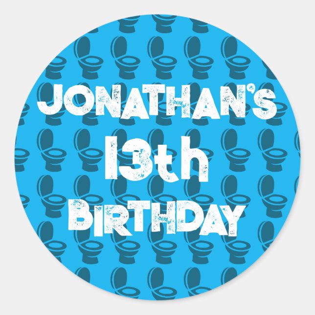 Skibidi Toilet Birthday Party Classic Round Sticker (Front)