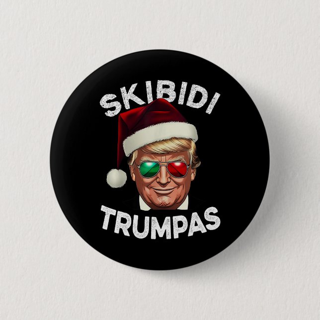 Skibidi Trumpmas Rizzmas Funny Modern Youth Cool X 6 Cm Round Badge (Front)