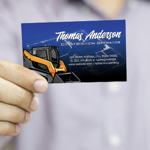 Skid Steer   Construction   Blueprints Business Card