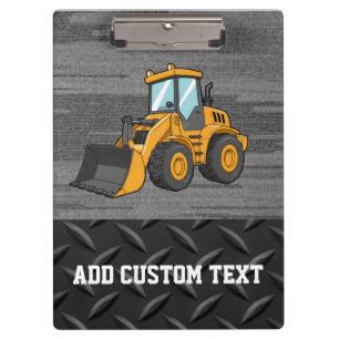 Skid Steer Construction Logo clipboard