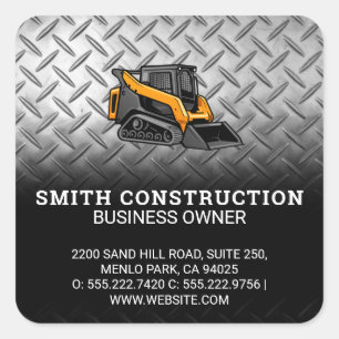 Skid Steer   Construction   Steel Square Sticker