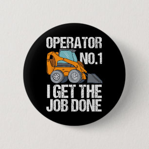 Skid Steer Daddy Funny Fathers Day Gift 6 Cm Round Badge