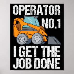 Skid Steer Daddy Funny Fathers Day Gift Poster