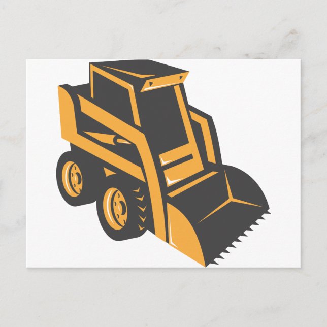 skid steer digger truck postcard (Front)