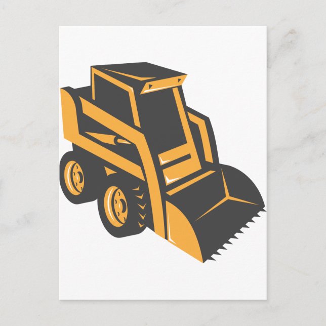 skid steer digger truck postcard (Front)