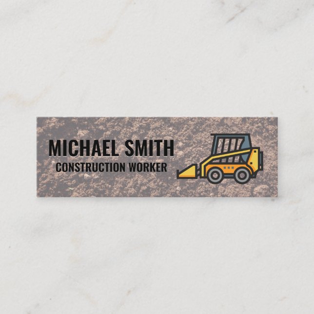 Skid Steer Loader | Bulldozer | Dirt Mini Business Card (Front)
