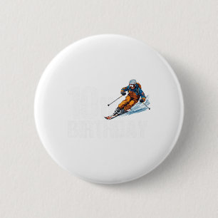 Skier 10th Birthday Ski Boy Girl 10th Birthday Ski 6 Cm Round Badge