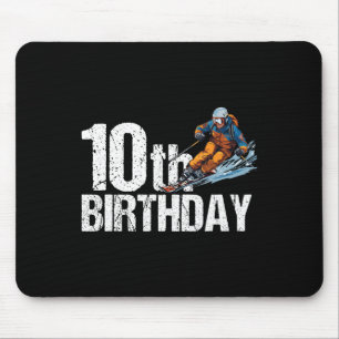 Skier 10th Birthday Ski Boy Girl 10th Birthday Ski Mouse Mat