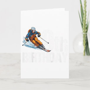 Skier 9th Birthday Ski Boy Girl 9th Birthday Skiin Card
