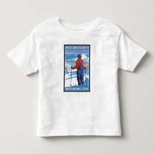 Skier Admiring - 49 Degrees North, Washington Toddler T-Shirt