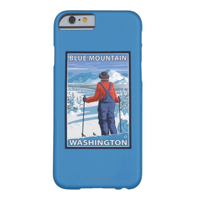 Skier Admiring - Blue Mountain, Washington Case-Mate iPhone Case (Back)