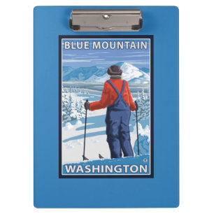 Skier Admiring - Blue Mountain, Washington Clipboard
