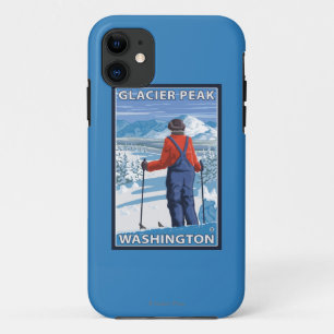 Skier Admiring - Glacier Peak, Washington iPhone 11 Case