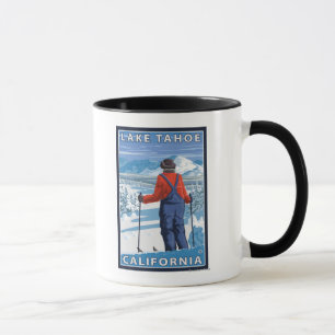Skier Admiring - Lake Tahoe, California Mug