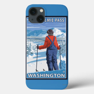 Skier Admiring - Snoqualmie Pass, Washington iPhone 13 Case