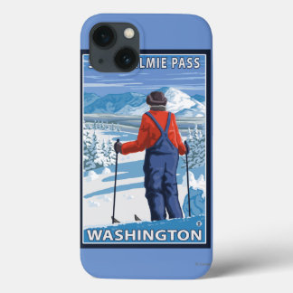 Skier Admiring - Snoqualmie Pass, Washington iPhone 13 Case