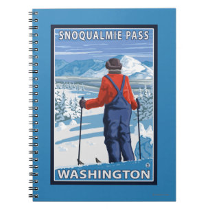 Skier Admiring - Snoqualmie Pass, Washington Notebook