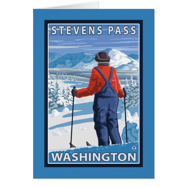 Skier Admiring - Stevens Pass, Washington (Front)