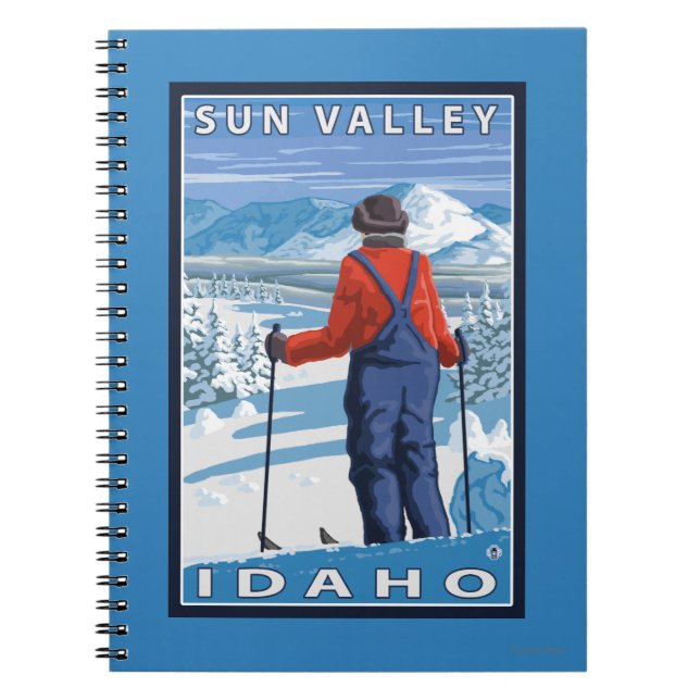 Skier Admiring - Sun Valley, Idaho Notebook (Front)