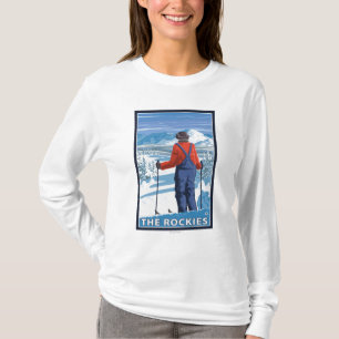Skier Admiring - The Rockies T-Shirt
