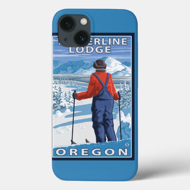 Skier Admiring - Timberline Lodge, Oregon Case-Mate iPhone Case (Back)