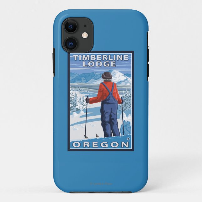 Skier Admiring - Timberline Lodge, Oregon Case-Mate iPhone Case (Back)