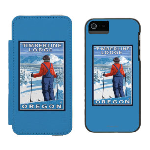 Skier Admiring - Timberline Lodge, Oregon Incipio Watson™ iPhone 5 Wallet Case
