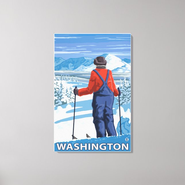 Skier Admiring - Washington Canvas Print (Front)