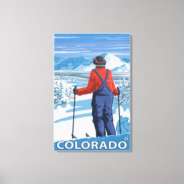 Skier AdmiringColorado Canvas Print (Front)