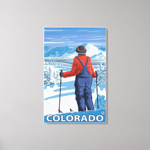 Skier AdmiringColorado Canvas Print