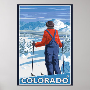 Skier AdmiringColorado Poster