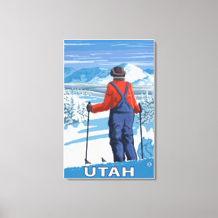 Skier AdmiringUtah Canvas Print