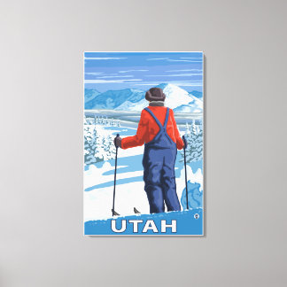 Skier AdmiringUtah Canvas Print