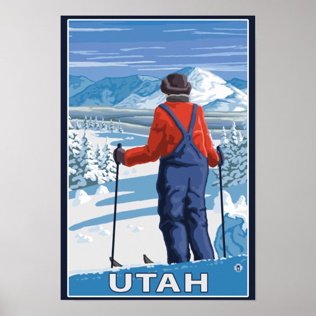 Skier AdmiringUtah Poster (Front)