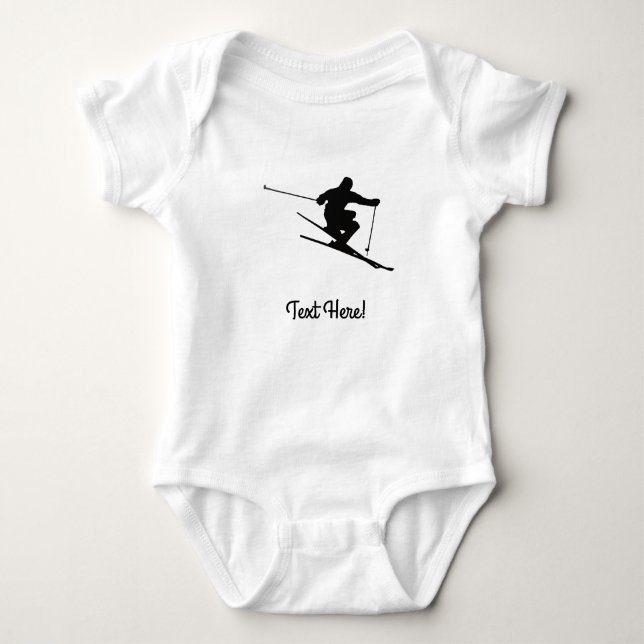 Skier Baby Bodysuit (Front)