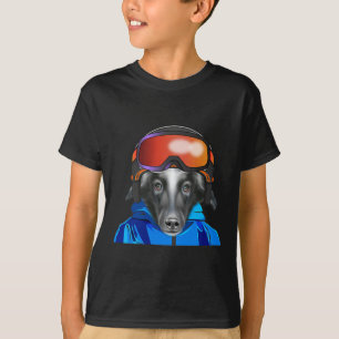 Skier Belgian Sheepdog Snowboarding Pocket T-Shirt