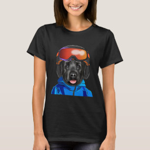 Skier Black Russian Terrier Snowboarding Dog For M T-Shirt