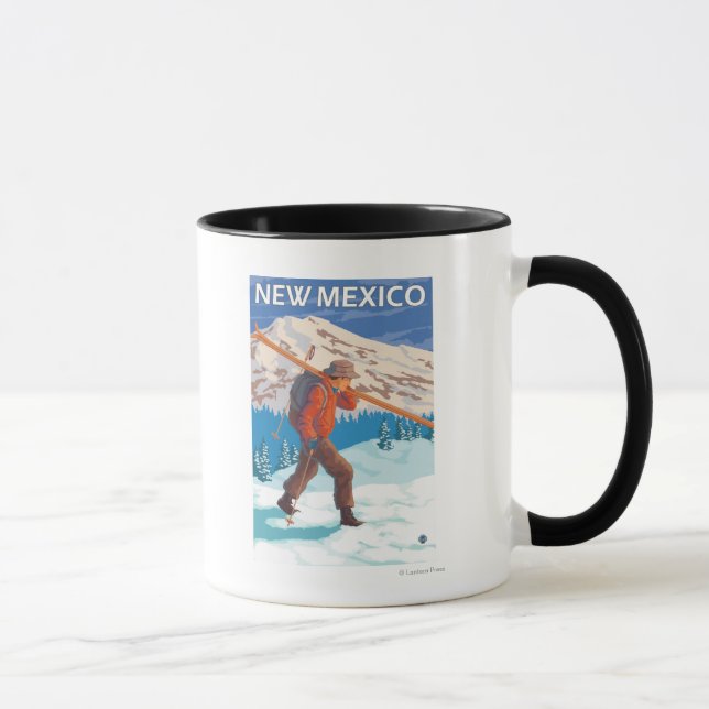Skier Carrying SkisNew Mexico Mug (Right)