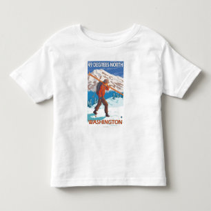 Skier Carrying Snow Skis - 49 Degrees North, Toddler T-Shirt