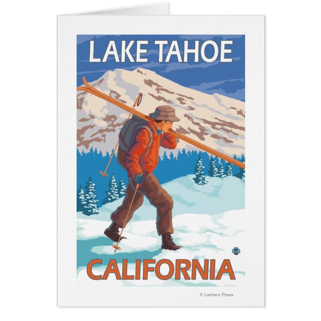 Skier Carrying Snow Skis - Lake Tahoe, Californi (Front)
