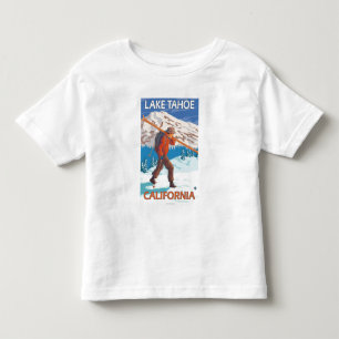 Skier Carrying Snow Skis - Lake Tahoe, Californi Toddler T-Shirt