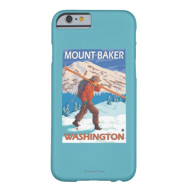 Skier Carrying Snow Skis - Mount Baker, WA Case-Mate iPhone Case (Back)