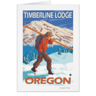 Skier Carrying Snow Skis - Timberline Lodge, OR