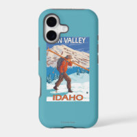 Skier Carrying Snow Skis- Vintage Travel 2